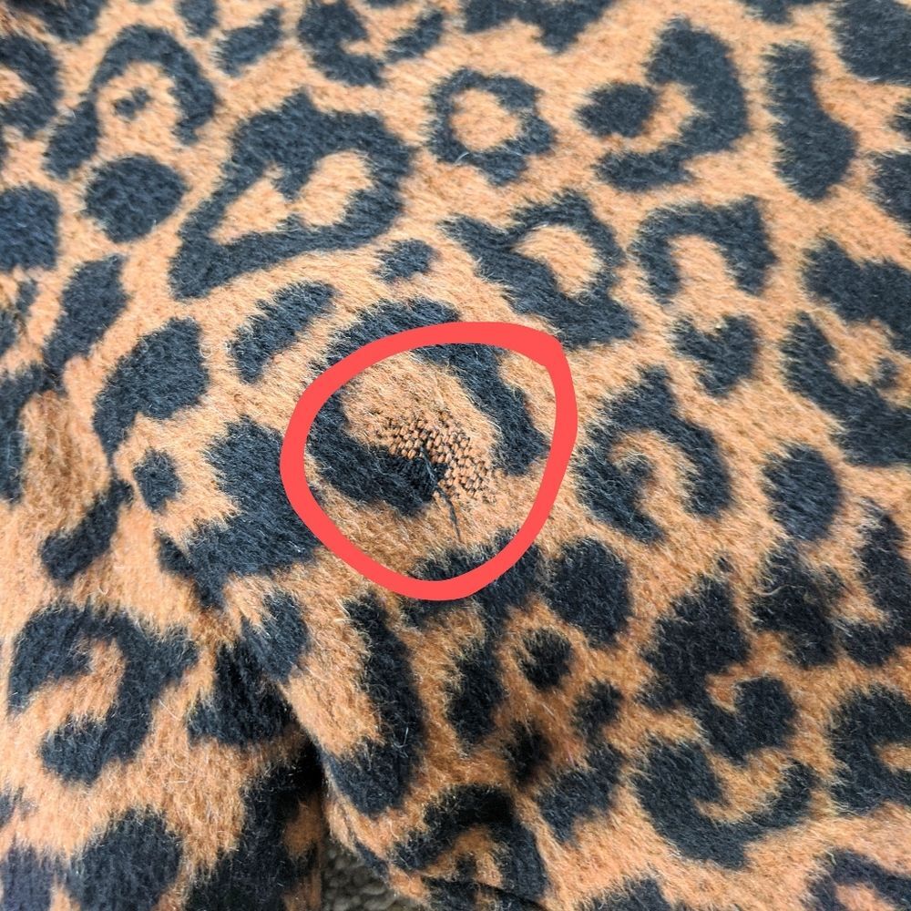Splendid Leopard Coat NWT Wool Blend Women's Medium Neutral Animal Print - Picture 4 of 11